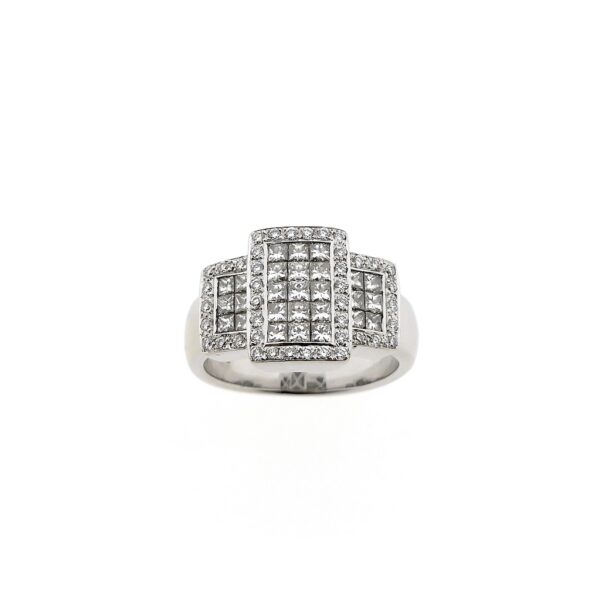 18 Krt. Witgouden ring met diamanten; Exclusief | 1,17 ct.