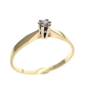 gouden solitair ring diamant