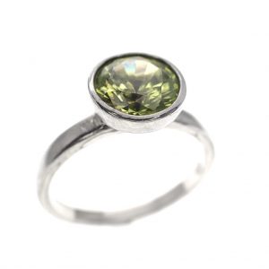 zilveren ring groene zirconia