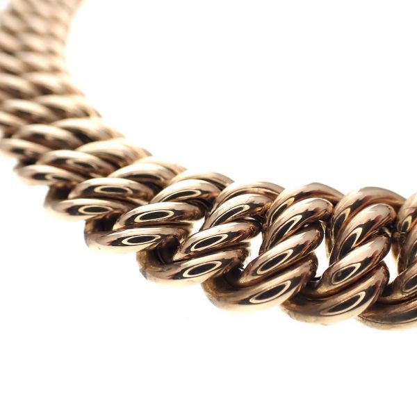 Vintage gouden horlogeketting; Chatelaine (voor aan een zakhorloge) | 25 cm