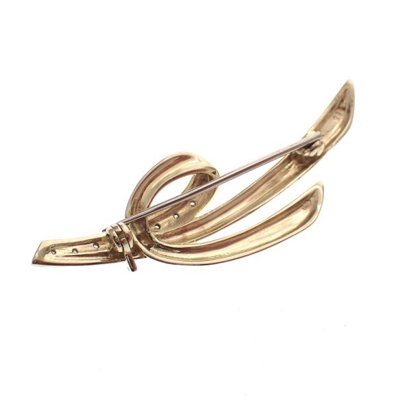 Gouden fantasie broche | Diamant 0,045 ct.