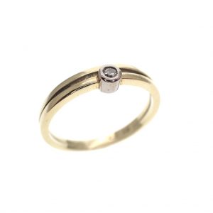 kleine gouden ring met diamant