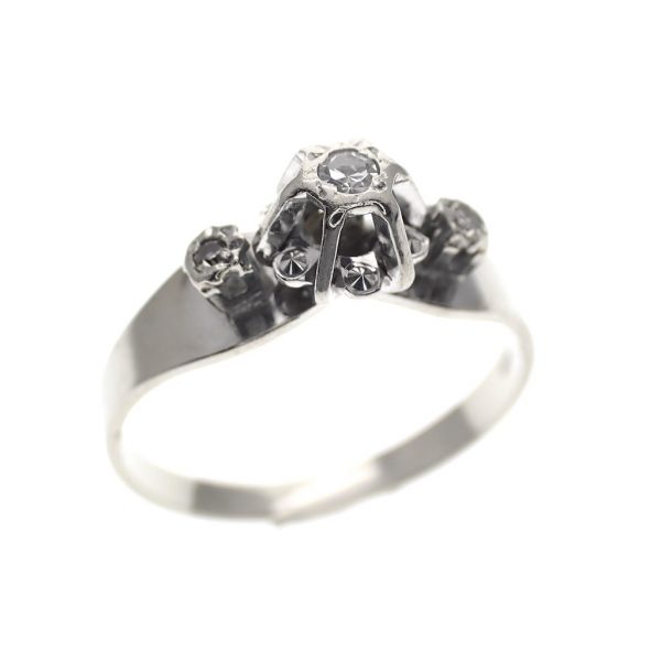 vintage witgouden ring diamanten