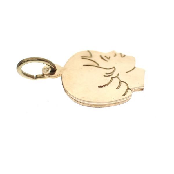 Gouden hanger kinderkopje meisje