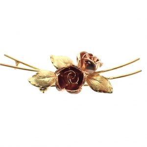 antieke broche van rozen goud