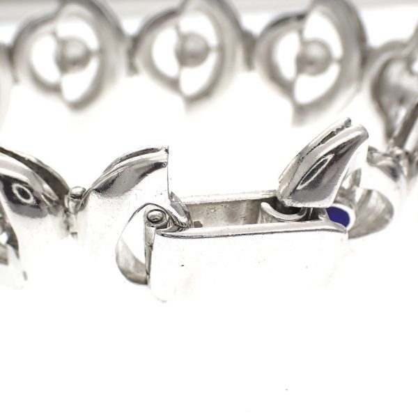 Zilveren armband met emaille ogen | 19 cm
