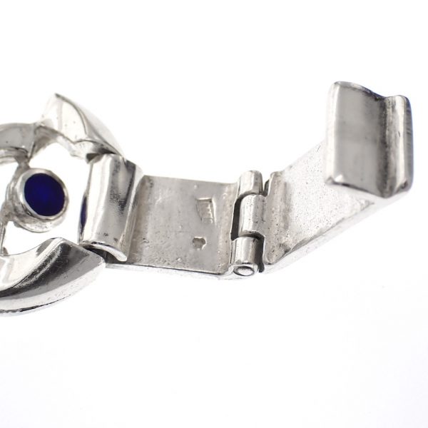 Zilveren armband met emaille ogen | 19 cm