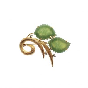 gouden broche met jade