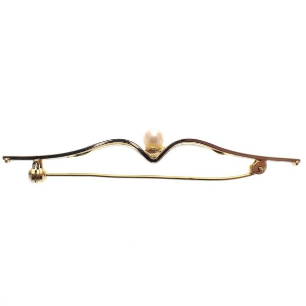 Bicolor gouden broche met parel
