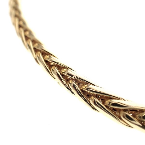 Gouden gevlochten collier; Vossenstaart schakel | 45 cm