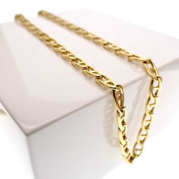 18 Krt. Gouden marine schakel ketting; Urban | 91 cm