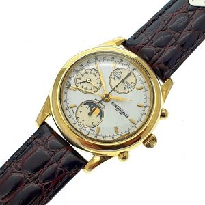 Schmeltzer Triple-calendar; Automatisch heren horloge met chronograaf en maanfase