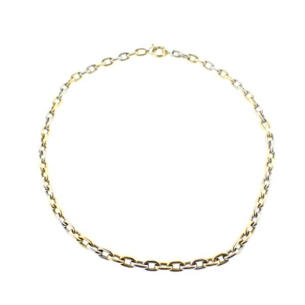 18 Krt. Bicolor gouden schakelcollier | 46 cm