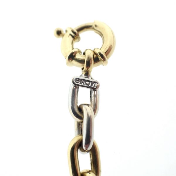18 Krt. Bicolor gouden schakelcollier | 46 cm