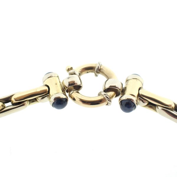 18 Krt. Bicolor gouden solide schakel collier | 46 cm