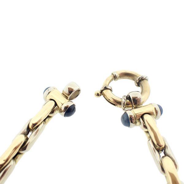 18 Krt. Bicolor gouden solide schakel collier | 46 cm