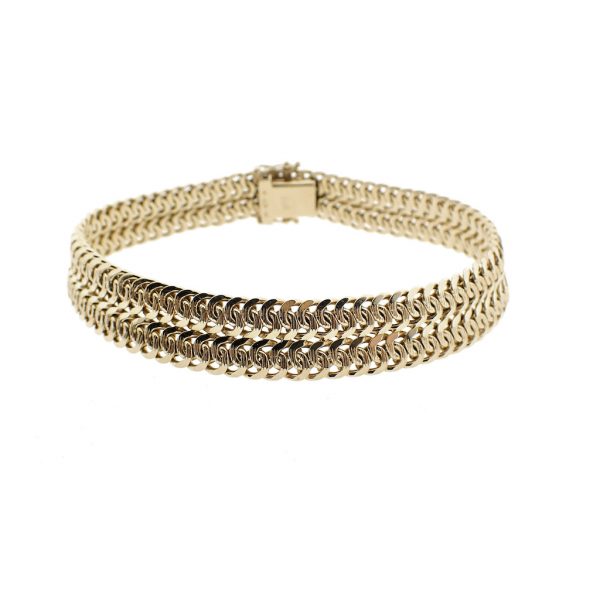 Gouden Franse gourmet schakel armband | 20 cm
