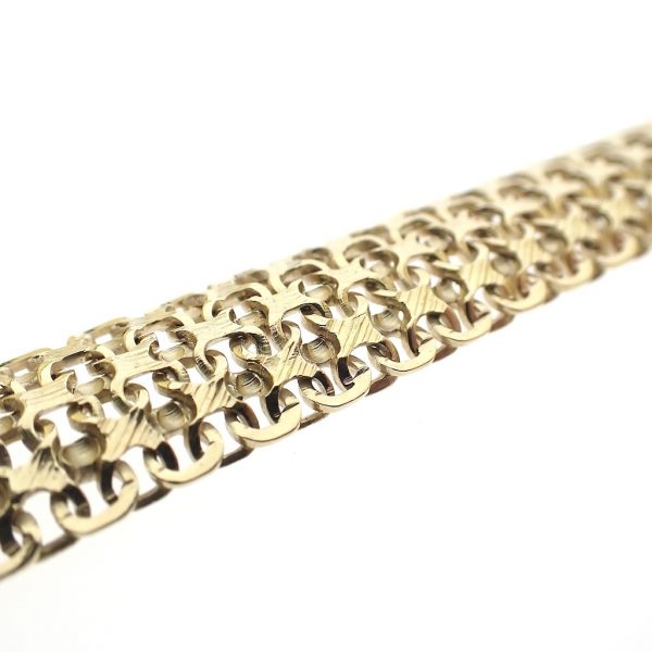 Gouden fantasie schakel armband | 22 cm