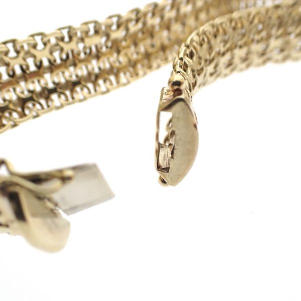 Gouden fantasie schakel armband | 22 cm