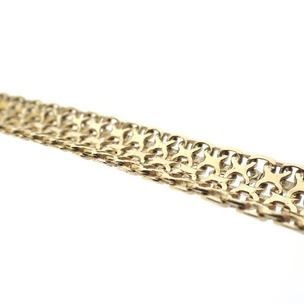 Gouden fantasie schakel armband | 22 cm