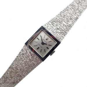 Rolex Precision; 18k witgouden dames horloge