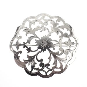 zilveren broche, floraal design
