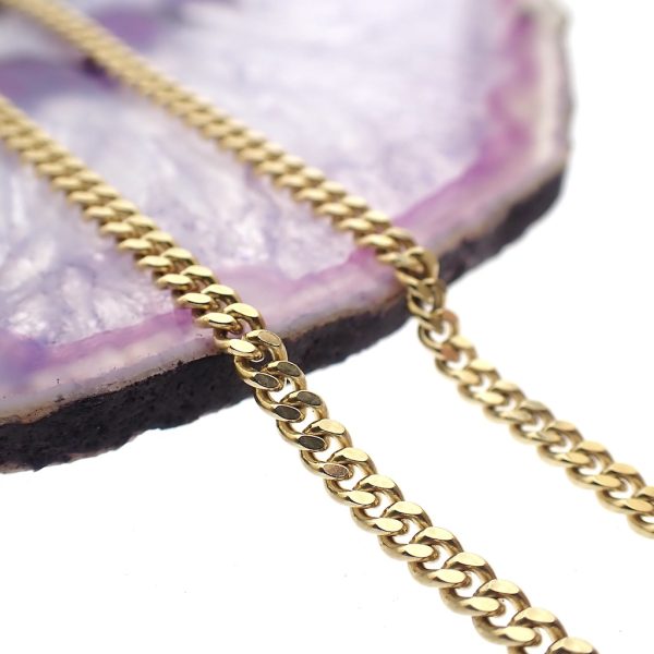 18 Krt. Gouden platte gourmetschakel ketting | 51 cm