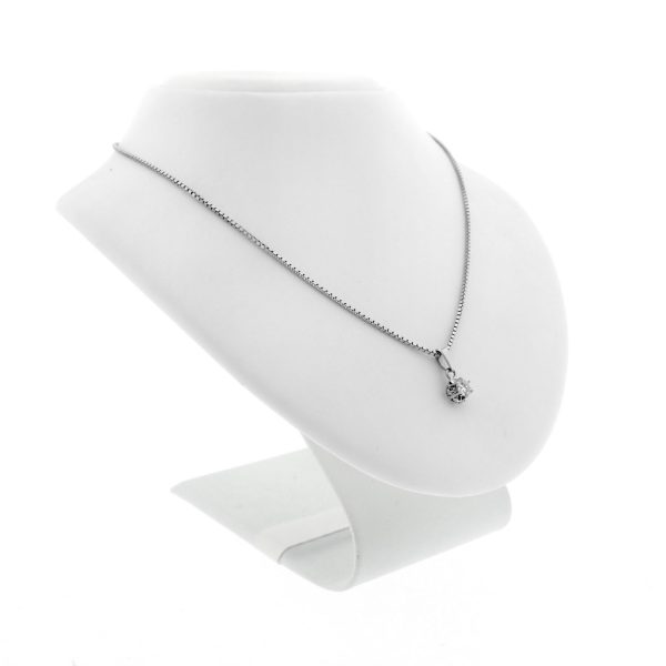 Witgouden Venetiaanse ketting met hanger | diamant 0,23 ct. | 40 cm