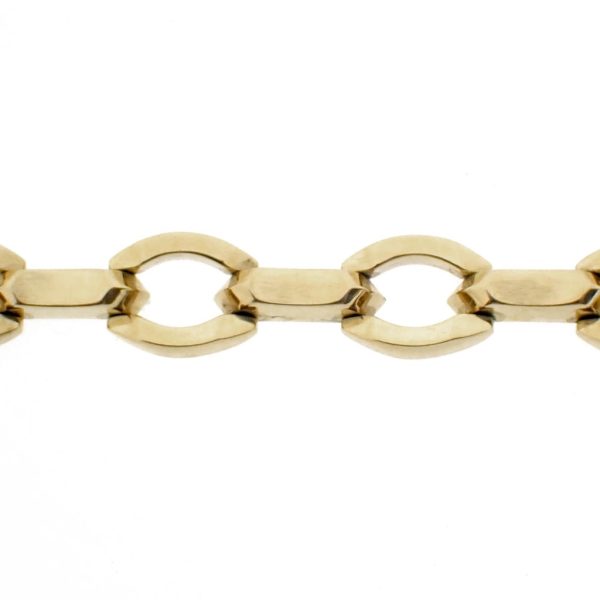 8 Krt. Fantasie schakel armband | 19,5 cm
