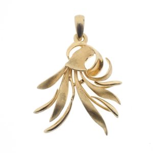 14 karaat geelgouden abstracte vorm hanger