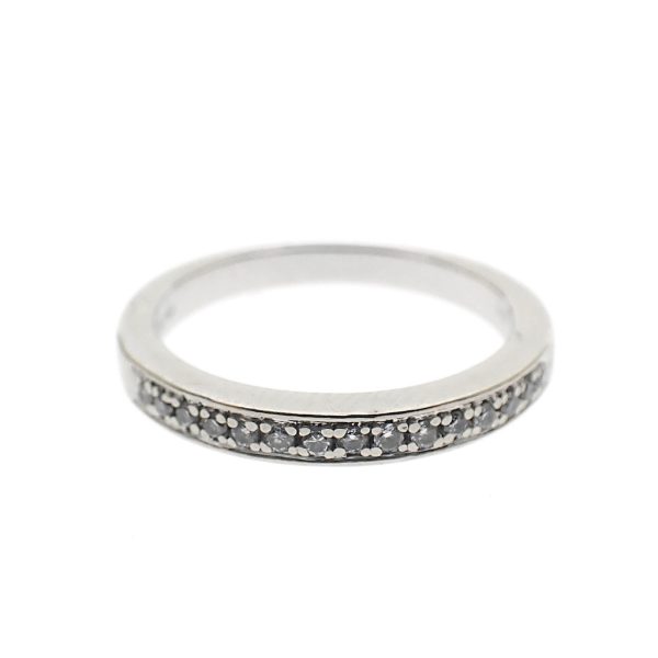Witgouden rijring met diamant | 0,15 ct.