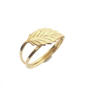 18 k. gouden ring met blad