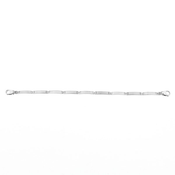 Witgouden fantasie schakel armband | 19,5 cm