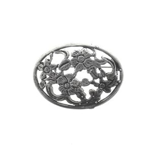 zilveren broche met floraal design