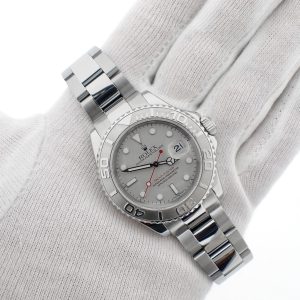 Rolex Yachtmaster 16622; Heren horloge met platina bezel/wijzerplaat