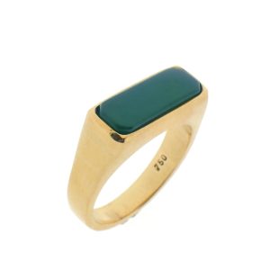 18 karaat gouden ring met jade