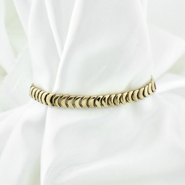 8 Krt. Fantasie schakel armband | 20 cm