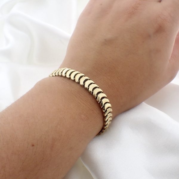 8 Krt. Fantasie schakel armband | 20 cm
