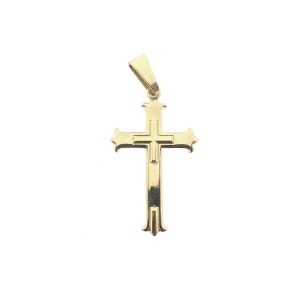 14 karaat geelgouden hanger van een kruis