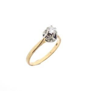 14 karaat geelgouden ring met 0,25 ct. diamant