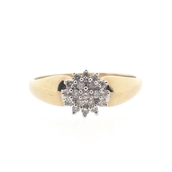 Gouden entourage ring met diamanten | 0,19 ct.