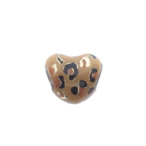 zilveren pandora bedel leopard print heart