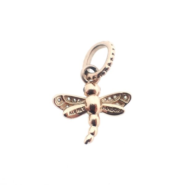Pandora Moments hangende bedel; Rosé verguld; Dragonfly