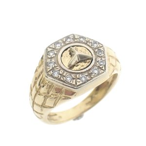 gouden ring met mercedes logo