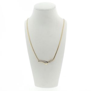 14k gouden collier met diamant