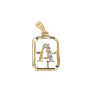 14 karaat gouden hanger van de letter A