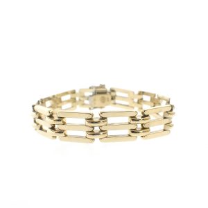 14k gouden fantasieschakel armband