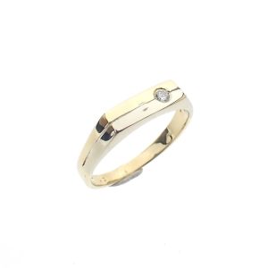 Bicolor gouden ring met diamant van 0,025 ct.
