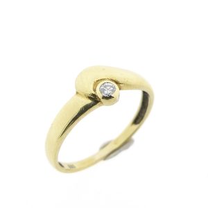 14 karaat gouden dames ring met diamant