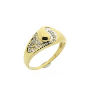 18 karaat gouden ring met zirconia